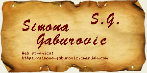 Simona Gaburović vizit kartica